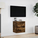 Comodă TV de perete cu lumini LED, stejar fumuriu, 41x31x45 cm - WALTI WALTI