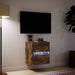 Comodă TV de perete cu lumini LED, stejar fumuriu, 41x31x45 cm - WALTI WALTI