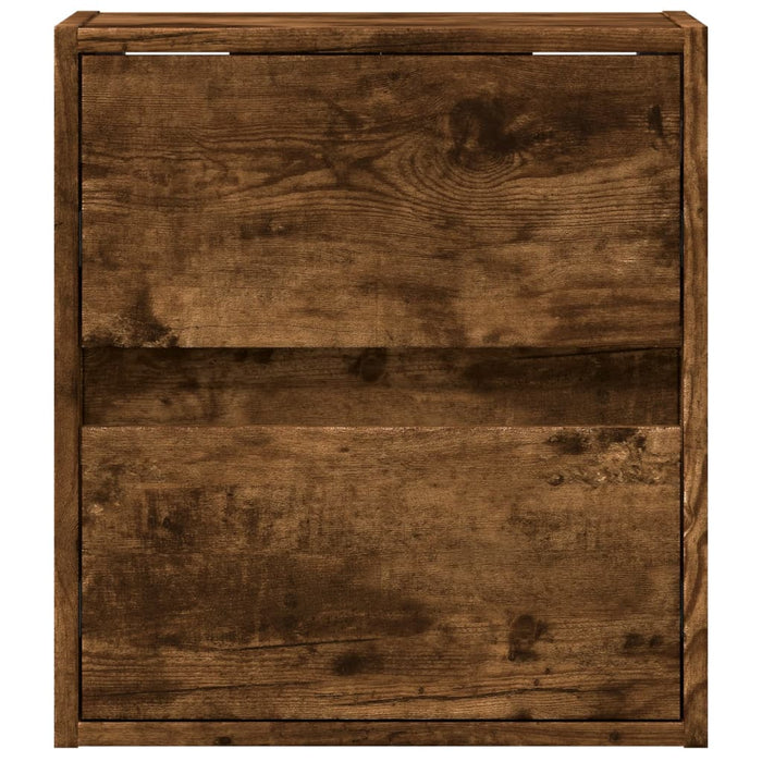 Comodă TV de perete cu LED, 2 buc. stejar fumuriu, 41x31x45 cm - WALTI WALTI