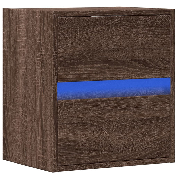 Comodă TV de perete cu lumini LED, stejar maro, 41x31x45 cm - WALTI WALTI