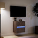 Comodă TV de perete cu lumini LED, stejar maro, 41x31x45 cm - WALTI WALTI