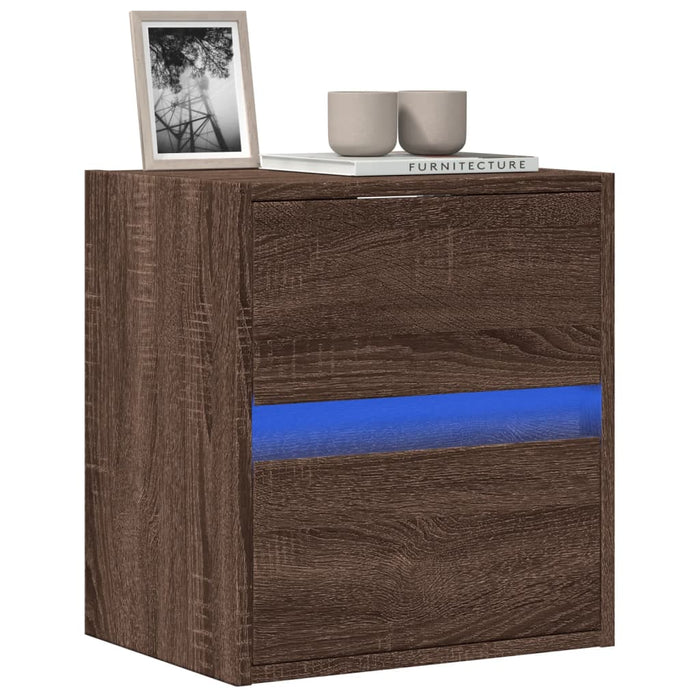 Comodă TV de perete cu lumini LED, stejar maro, 41x31x45 cm - WALTI WALTI