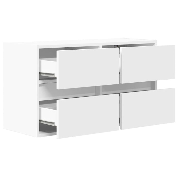 Comodă TV de perete cu lumini LED, alb, 80x31x45 cm - WALTI WALTI