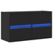 Dulap TV de perete cu lumini LED negru 80x31x45 cm - WALTI WALTI