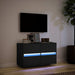 Dulap TV de perete cu lumini LED negru 80x31x45 cm - WALTI WALTI