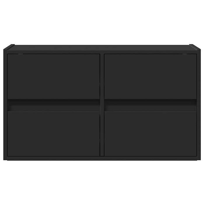 Dulap TV de perete cu lumini LED negru 80x31x45 cm - WALTI WALTI