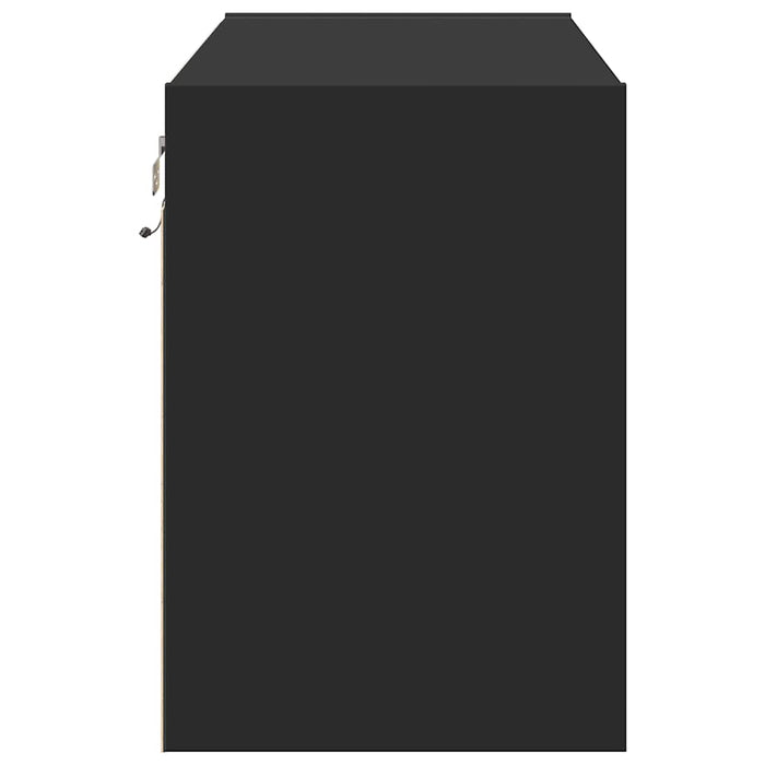 Dulap TV de perete cu lumini LED negru 80x31x45 cm - WALTI WALTI