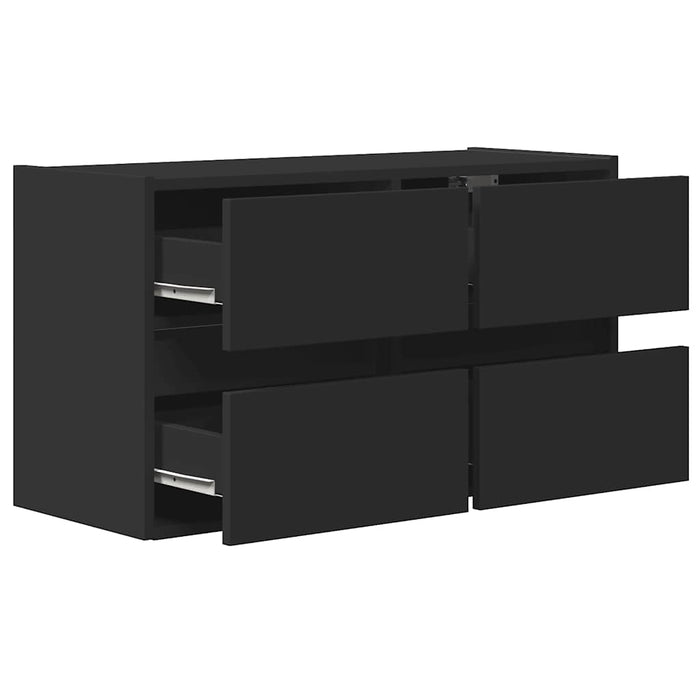 Dulap TV de perete cu lumini LED negru 80x31x45 cm - WALTI WALTI