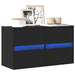 Dulap TV de perete cu lumini LED negru 80x31x45 cm - WALTI WALTI