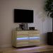 Comodă TV de perete cu lumini LED, stejar sonoma, 80x31x45 cm - WALTI WALTI