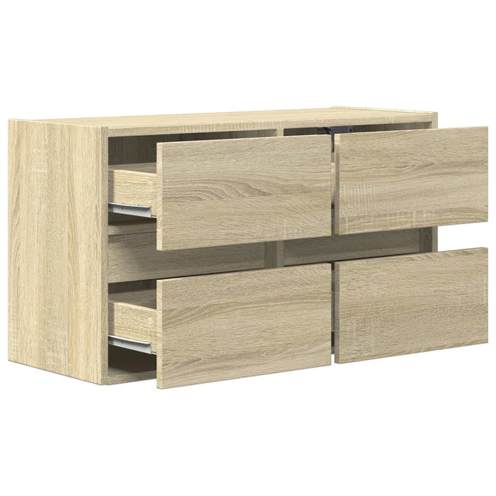 Comodă TV de perete cu lumini LED, stejar sonoma, 80x31x45 cm - WALTI WALTI
