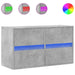 Comodă TV de perete cu lumini LED, gri beton, 80x31x45 cm - WALTI WALTI