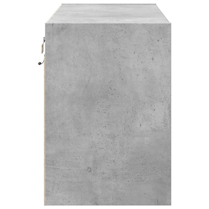 Comodă TV de perete cu lumini LED, gri beton, 80x31x45 cm - WALTI WALTI