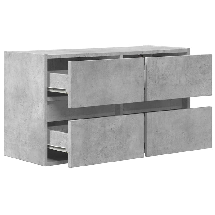 Comodă TV de perete cu lumini LED, gri beton, 80x31x45 cm - WALTI WALTI