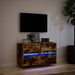 Comodă TV de perete cu lumini LED, stejar fumuriu, 80x31x45 cm - WALTI WALTI
