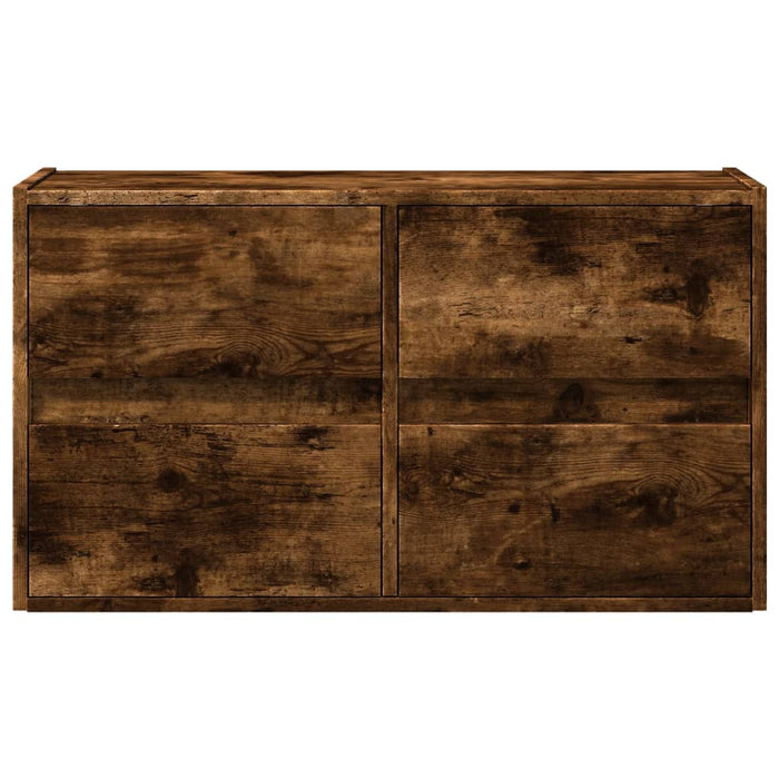 Comodă TV de perete cu lumini LED, stejar fumuriu, 80x31x45 cm - WALTI WALTI