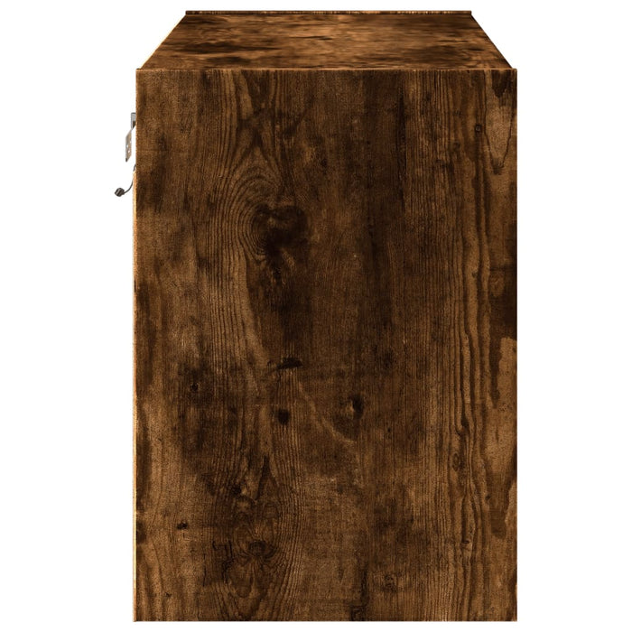 Comodă TV de perete cu lumini LED, stejar fumuriu, 80x31x45 cm - WALTI WALTI