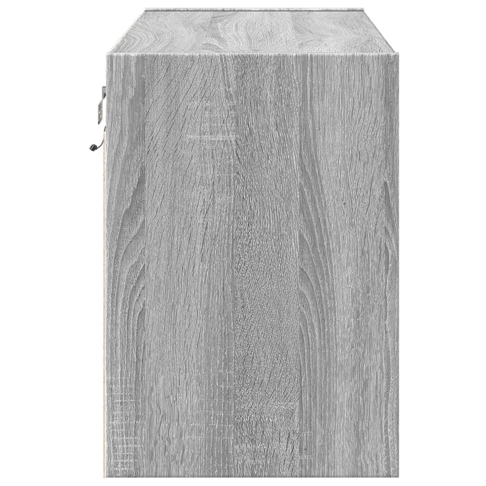 Comodă TV de perete cu lumini LED, gri sonoma, 80x31x45 cm - WALTI WALTI