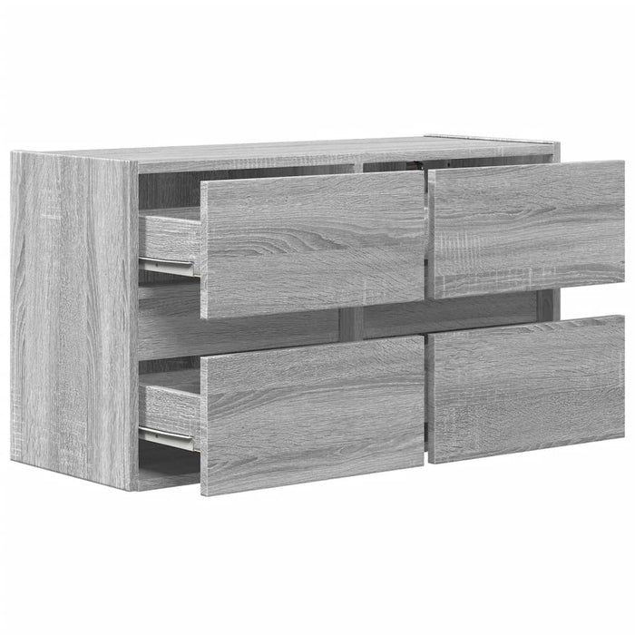 Comodă TV de perete cu lumini LED, gri sonoma, 80x31x45 cm - WALTI WALTI