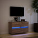 Comodă TV de perete cu lumini LED, stejar maro, 80x31x45 cm - WALTI WALTI