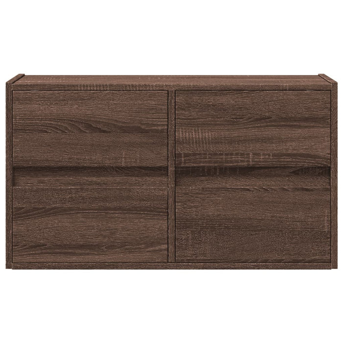 Comodă TV de perete cu lumini LED, stejar maro, 80x31x45 cm - WALTI WALTI