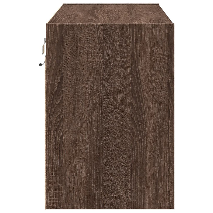 Comodă TV de perete cu lumini LED, stejar maro, 80x31x45 cm - WALTI WALTI