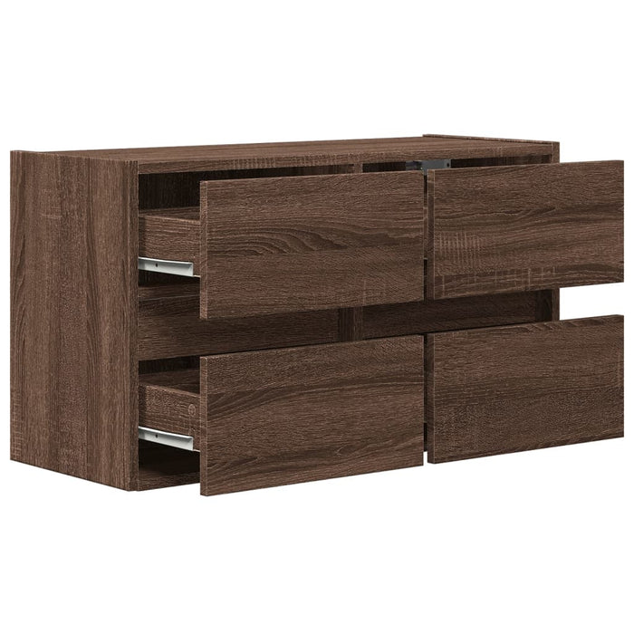 Comodă TV de perete cu lumini LED, stejar maro, 80x31x45 cm - WALTI WALTI