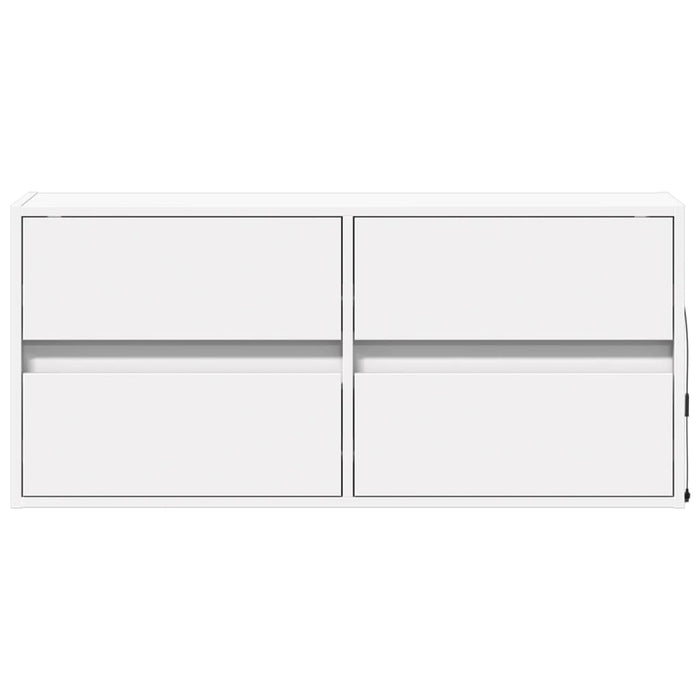 Comodă TV de perete cu lumini LED, alb, 100x31x45 cm - WALTI WALTI