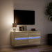 Comodă TV de perete cu lumini LED, stejar sonoma, 100x31x45 cm - WALTI WALTI