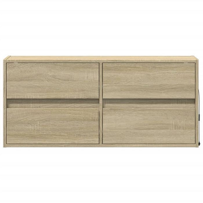 Comodă TV de perete cu lumini LED, stejar sonoma, 100x31x45 cm - WALTI WALTI