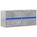 Comodă TV de perete cu lumini LED, gri beton, 100x31x45 cm - WALTI WALTI