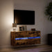 Comodă TV de perete cu lumini LED, stejar fumuriu, 100x31x45 cm - WALTI WALTI