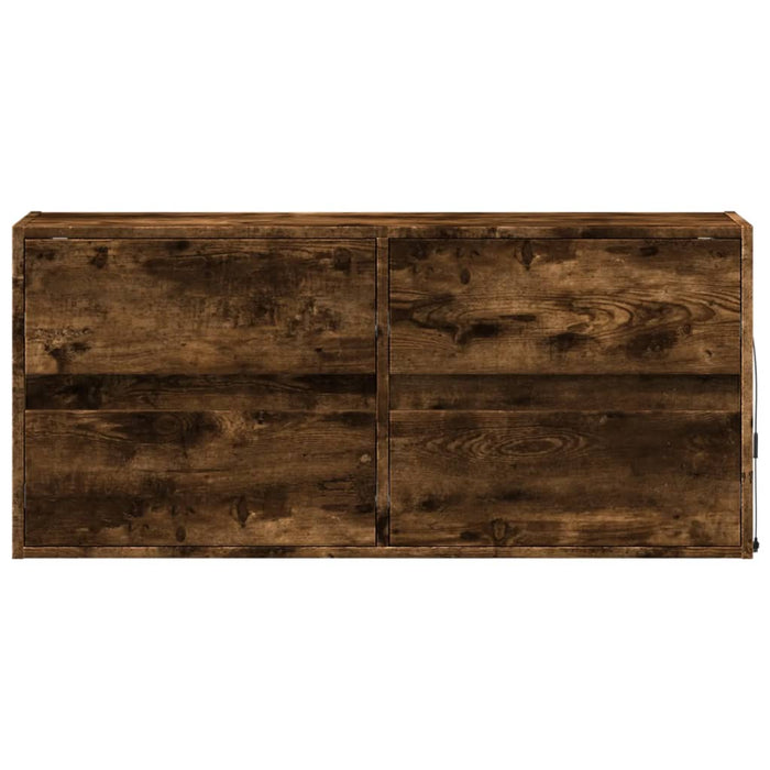 Comodă TV de perete cu lumini LED, stejar fumuriu, 100x31x45 cm - WALTI WALTI