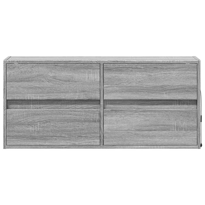Comodă TV de perete cu lumini LED, gri sonoma, 100x31x45 cm - WALTI WALTI