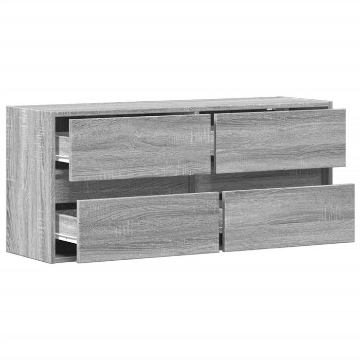 Comodă TV de perete cu lumini LED, gri sonoma, 100x31x45 cm - WALTI WALTI