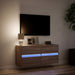 Comodă TV de perete cu lumini LED, stejar maro, 100x31x45 cm - WALTI WALTI
