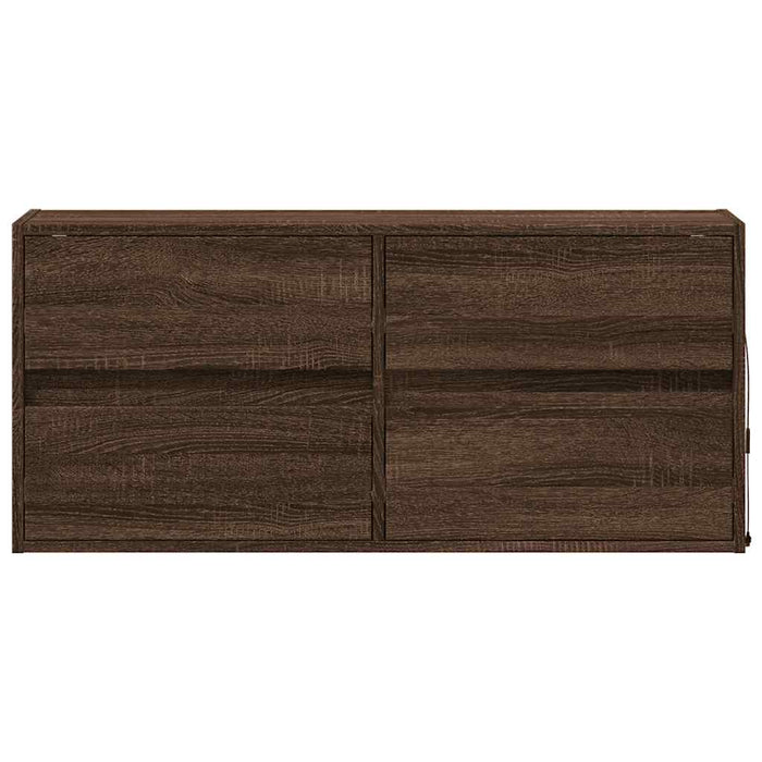 Comodă TV de perete cu lumini LED, stejar maro, 100x31x45 cm - WALTI WALTI