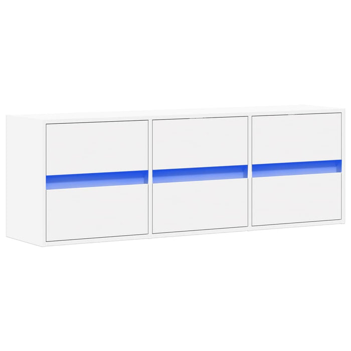 Comodă TV de perete cu lumini LED, alb, 130x31x45 cm - WALTI WALTI