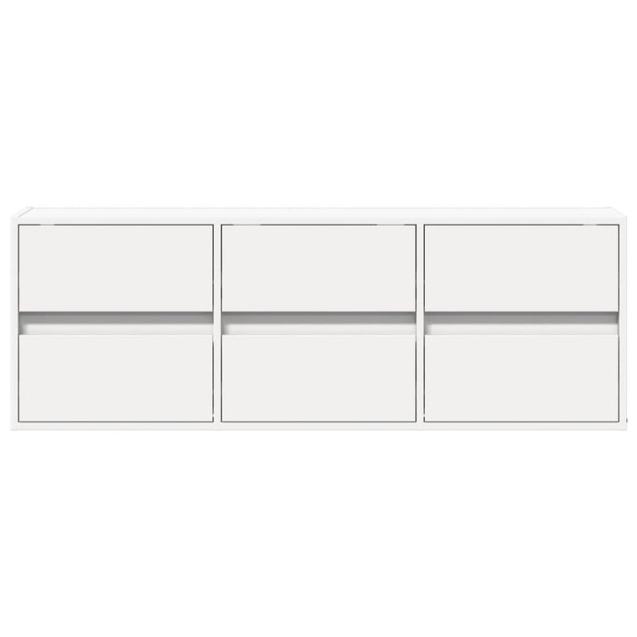 Comodă TV de perete cu lumini LED, alb, 130x31x45 cm - WALTI WALTI