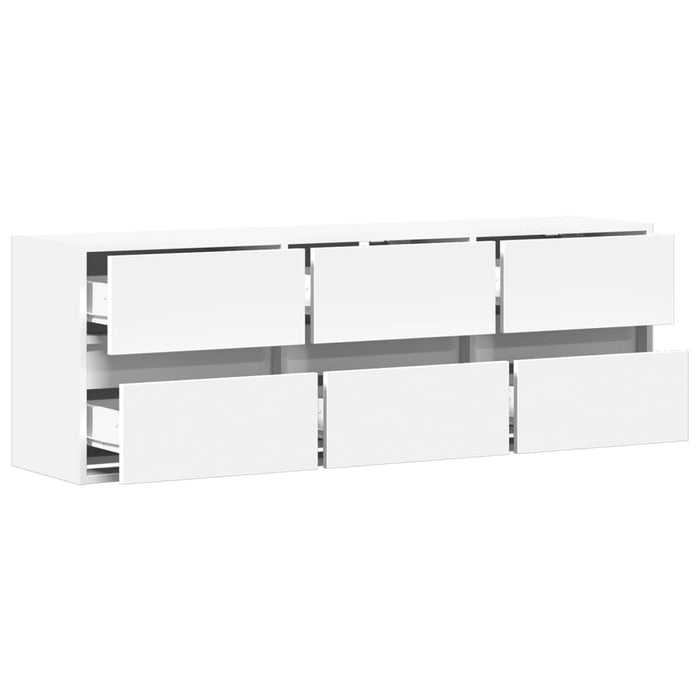 Comodă TV de perete cu lumini LED, alb, 130x31x45 cm - WALTI WALTI