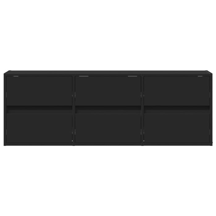 Dulap TV de perete cu lumini LED negru 130x31x45 cm WALTI