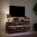 Comodă TV de perete cu lumini LED, stejar fumuriu, 130x31x45 cm - WALTI WALTI