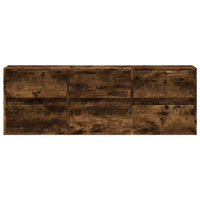Comodă TV de perete cu lumini LED, stejar fumuriu, 130x31x45 cm - WALTI WALTI
