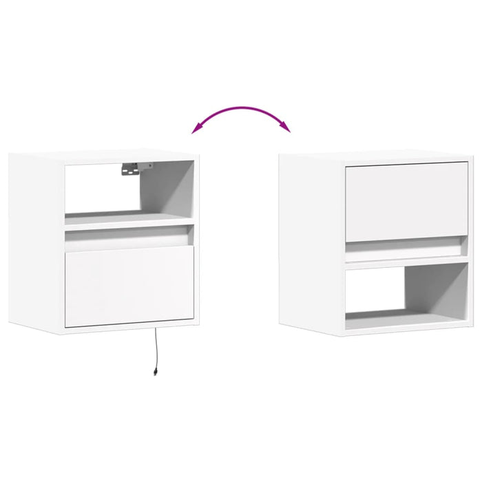 Comodă TV de perete cu lumini LED, alb, 41x31x45 cm - WALTI WALTI