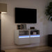Comode TV de perete cu lumini LED, 2 buc., alb, 41x31x45 cm - WALTI WALTI
