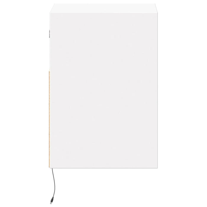 Comode TV de perete cu lumini LED, 2 buc., alb, 41x31x45 cm - WALTI WALTI
