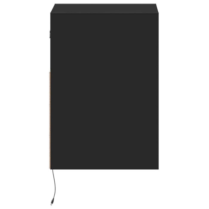 Dulap TV de perete cu lumini LED negru 41x31x45 cm WALTI