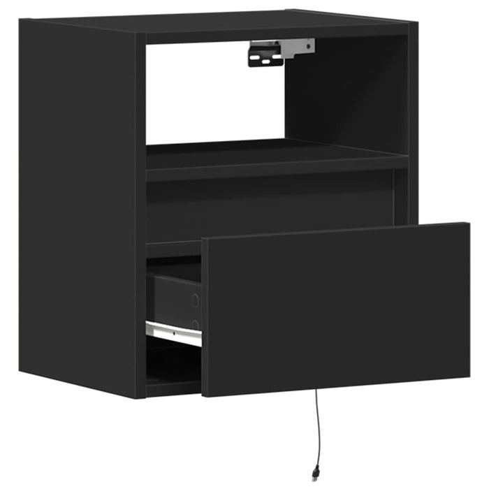Dulap TV de perete cu lumini LED negru 41x31x45 cm WALTI