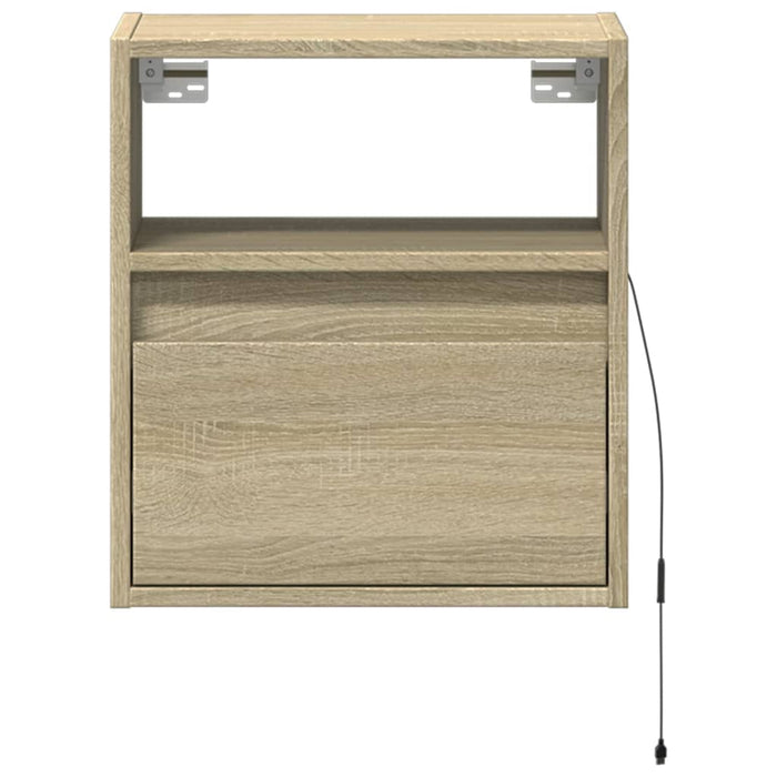Comodă TV de perete cu lumini LED, stejar sonoma, 41x31x45 cm - WALTI WALTI