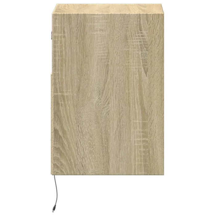 Comodă TV de perete cu lumini LED, stejar sonoma, 41x31x45 cm - WALTI WALTI